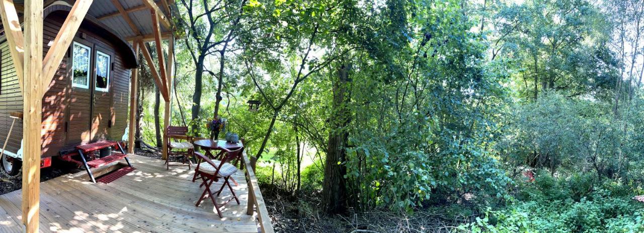 Historischer Zirkuswagen Mit Terrasse Und Blick Ins Gruene Witzenhausen Ngoại thất bức ảnh